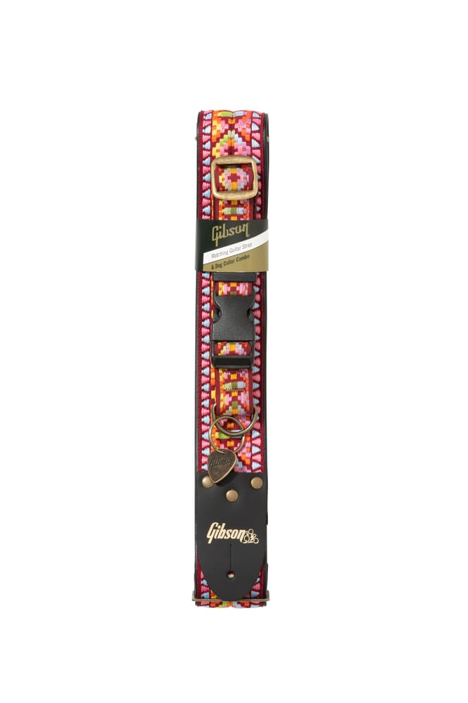 Gibson Guitar Strap & Dog Collar Combo Set - Pink