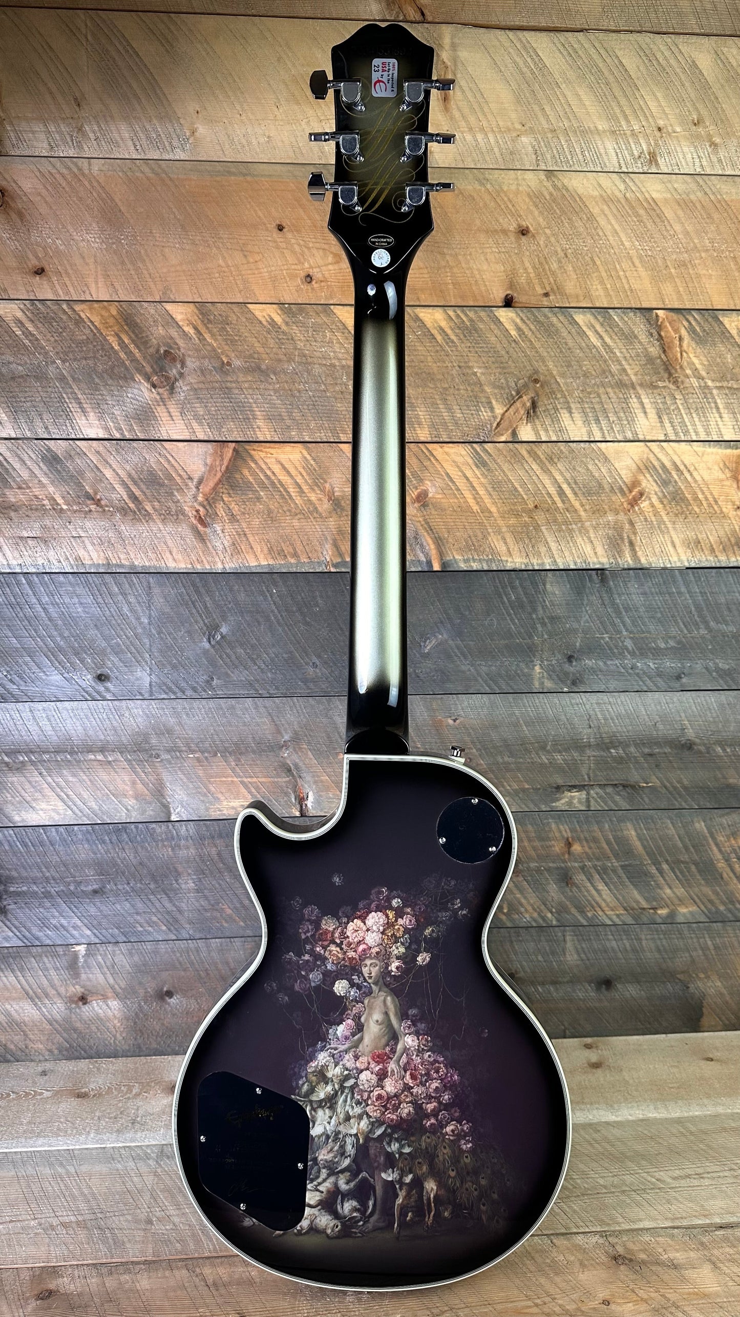 Used Epiphone Adam Jones Les Paul Custom Art Collection - Julie Heffernan's Self Portrait as Not Dead Yet - Antique Silverburst 22041531892