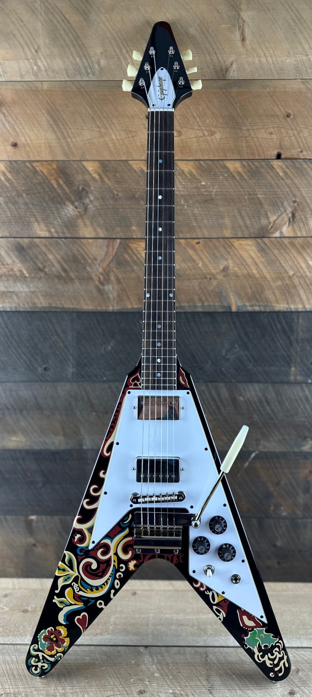 Epiphone Jimi Hendrix™ "Love Drops" Flying V - Ebony 24061527876