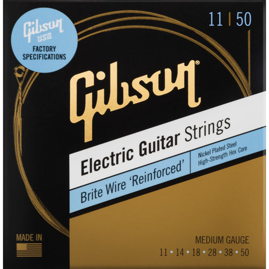 Gibson Brite Wire Reinforced Electric Guitar Strings - Medium Gauge - 5 Pack