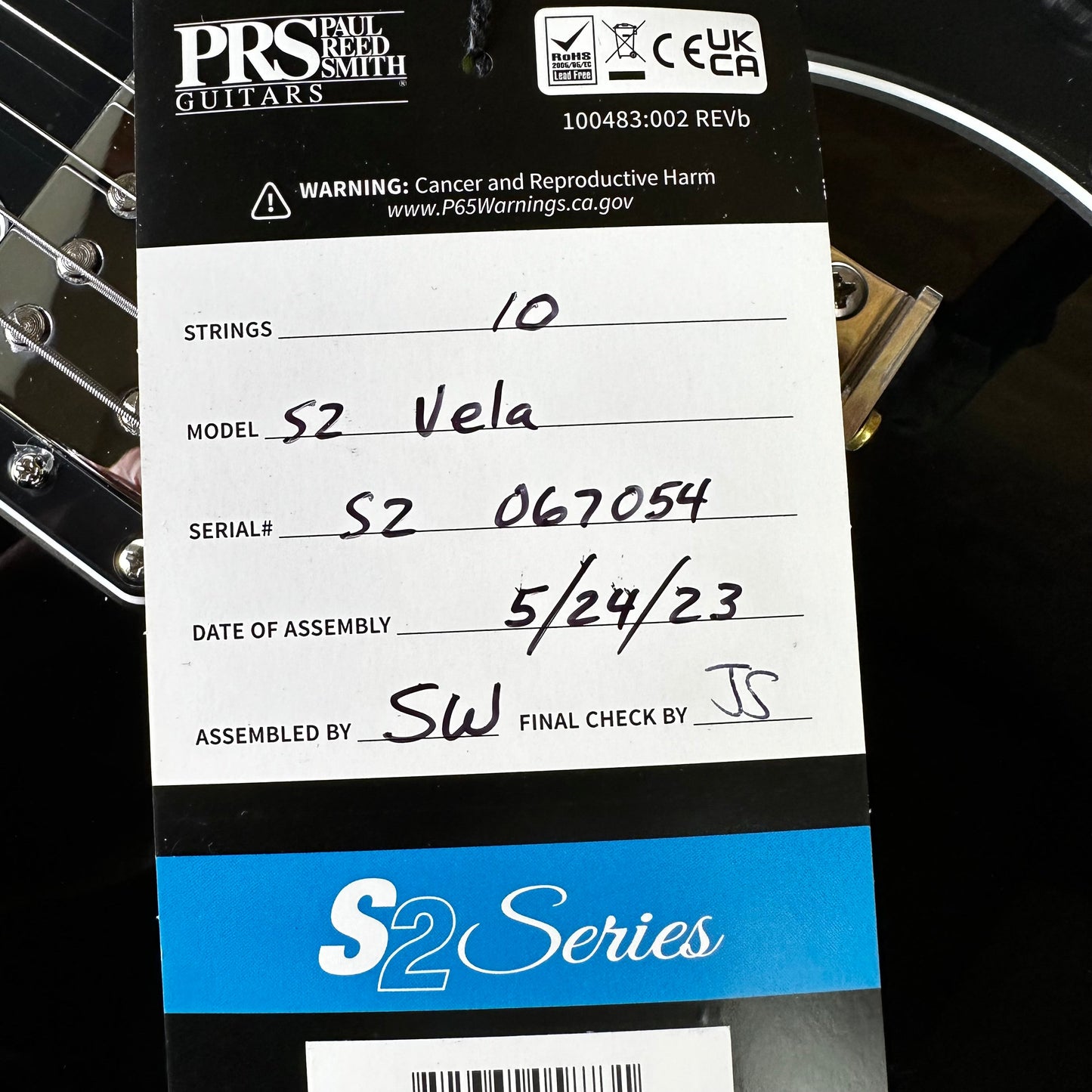 Floor Model PRS S2 Vela - Black S2067054