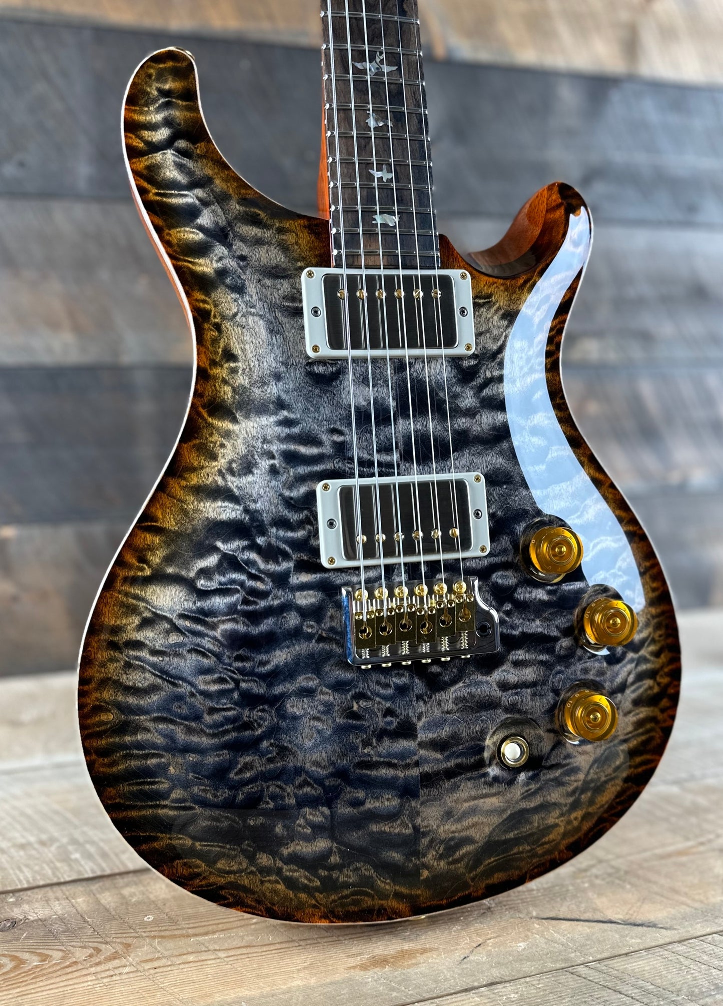 PRS DGT David Grissom Signature Wood Library 10 Top, Korina Back/Neck, Ziricote FB - Burnt Maple Leaf 390877