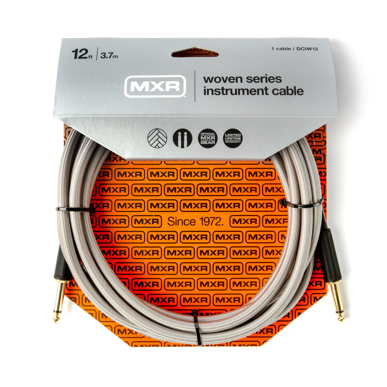 MXR DCIW12 12FT Pro Series Woven Instrument Cable - Straight Straight