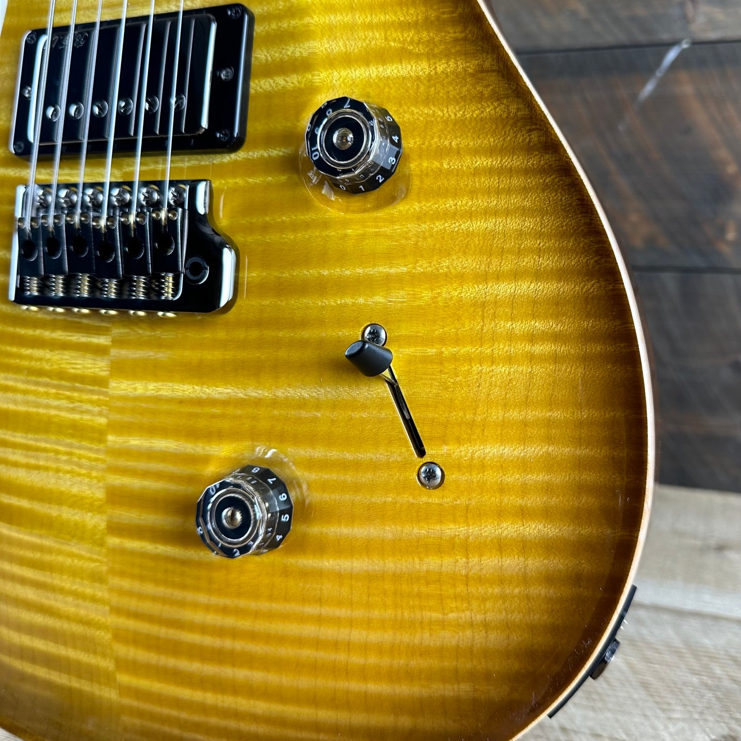 PRS Wood Library Custom 24 Semi-Hollow Flame Maple 10 Top 58/15 LT Pickups- Livingston Lemondrop 386416