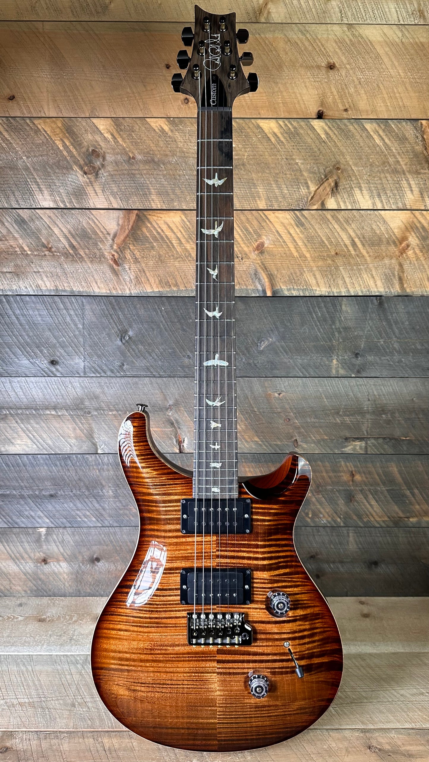 PRS Custom 24 Wood Library Flame Maple 10-Top 85/15 Stained Maple Neck Swamp Ash Back - Copperhead Burst 363700