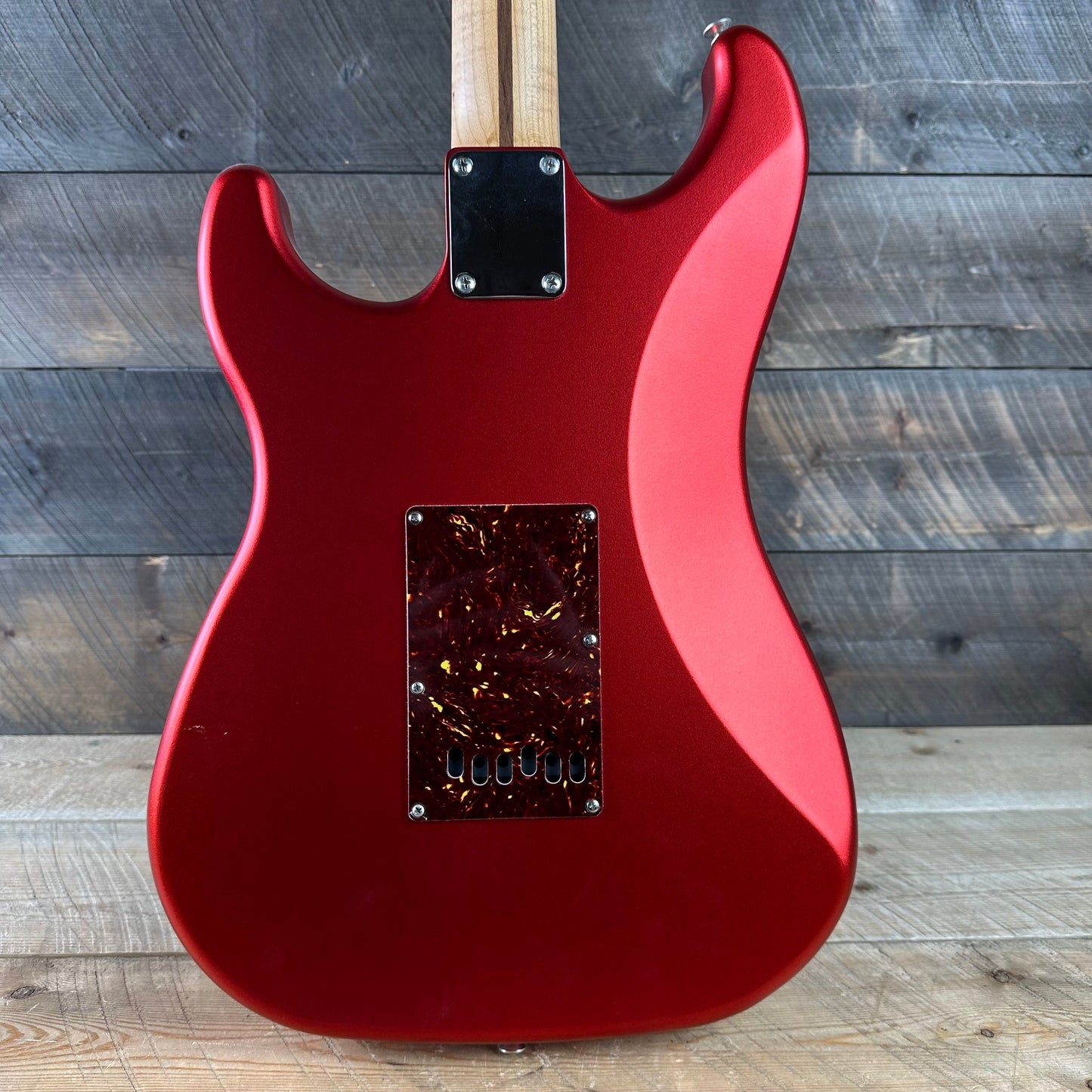 LsL Instruments Saticoy One B HSS Roasted Flame Maple Neck  - Candy Apple Red 6270