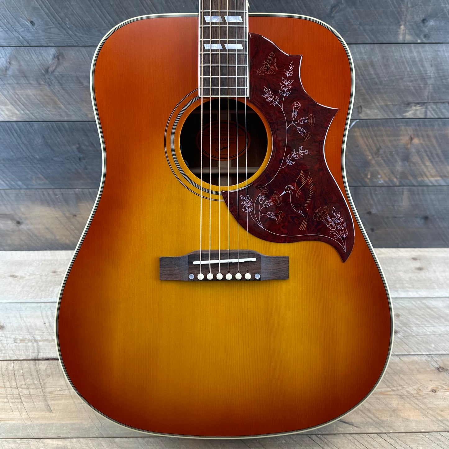 Epiphone Masterbilt Hummingbird Acoustic-Electric Guitar - Aged Cherry Sunburst 24031500043