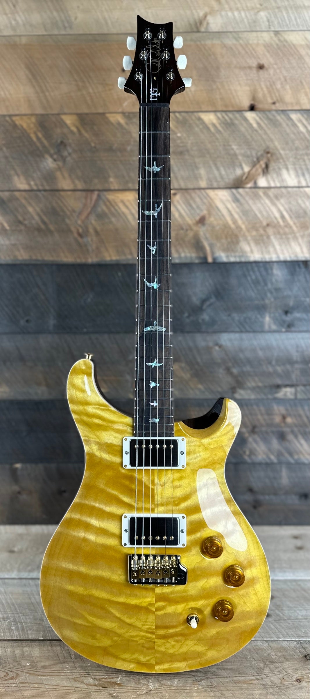 PRS DGT David Grissom Signature Wood Library Quilt Maple 10 Top, Korina Back/Neck, Ziricote FB - Honey 389464