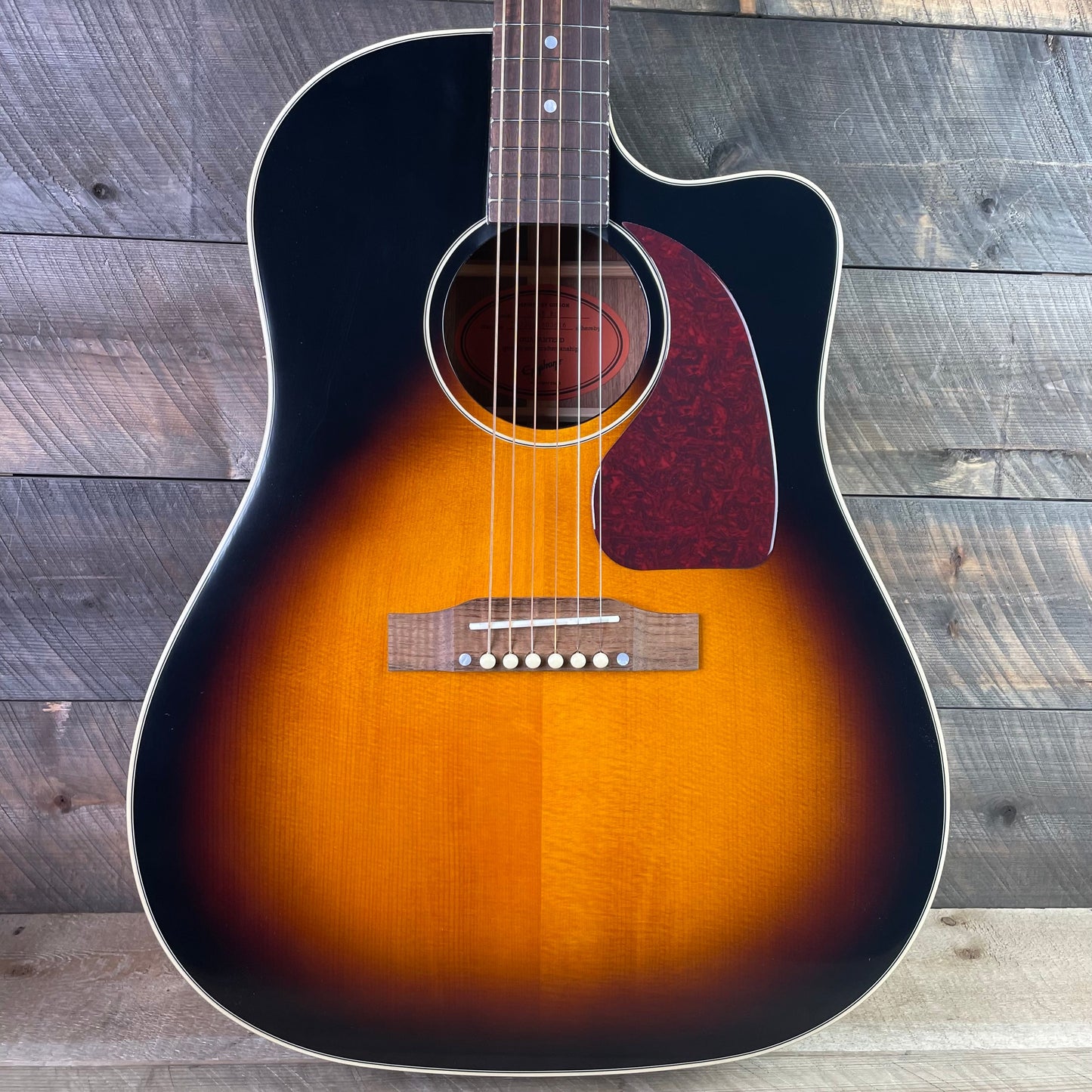 Epiphone J-45 EC Acoustic-Electric Guitar - Aged Vintage Sunburst Gloss 22022303816