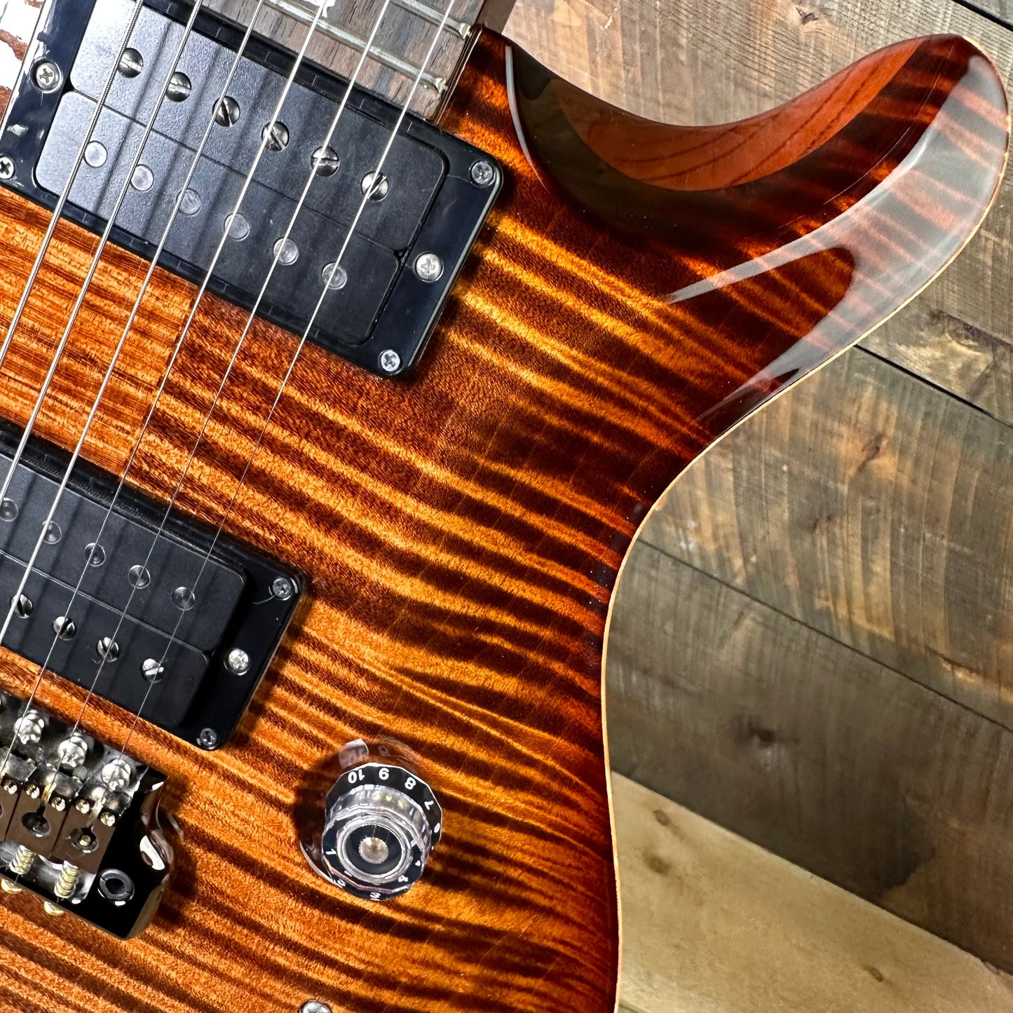 PRS Custom 24 Wood Library Flame Maple 10-Top 85/15 Stained Maple Neck Swamp Ash Back - Copperhead Burst 363700