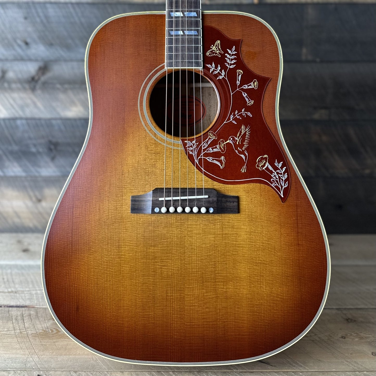 Used Gibson Custom Shop 1960 Hummingbird Fixed Bridge Acoustic - Heritage Cherry Sunburst Shop Display