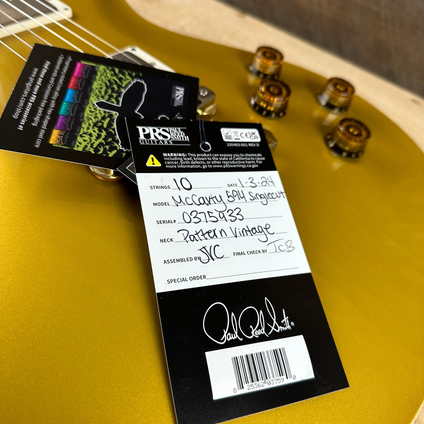 PRS McCarty 594 Singlecut - Gold Top 375933