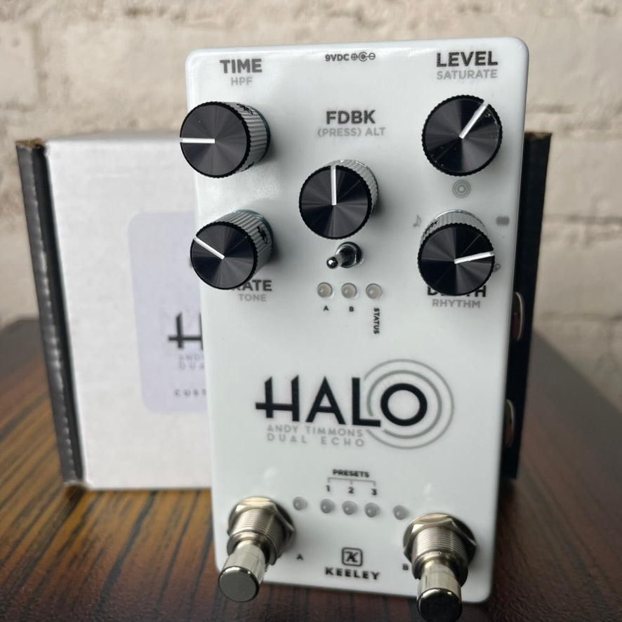 Keeley Glow in the Dark Halo Andy Timmons Signature Dual Echo Limited Edition  White / Glow-in-the-Dark