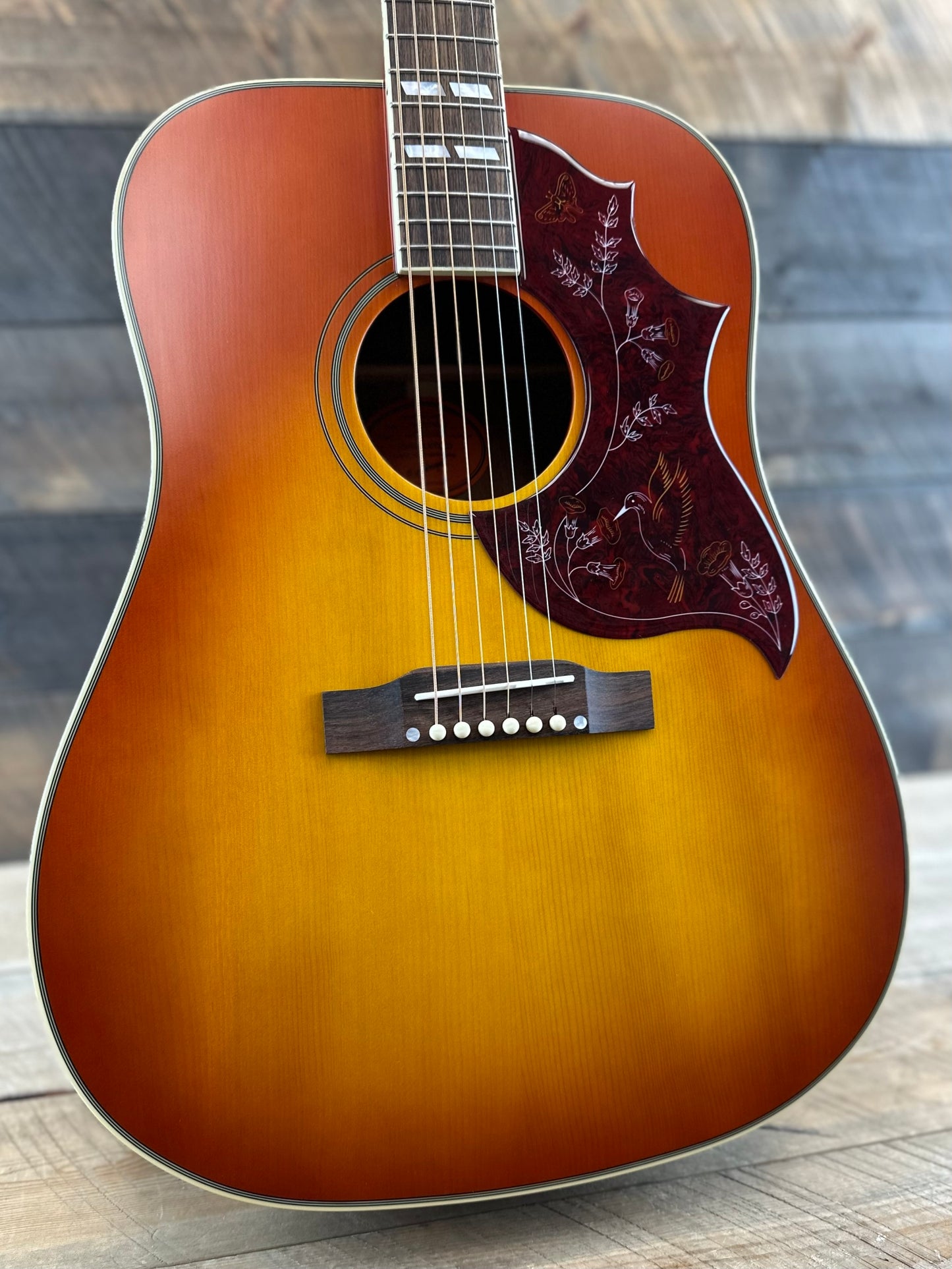 Epiphone Masterbilt Hummingbird Acoustic-Electric Guitar - Aged Cherry Sunburst 24031500043