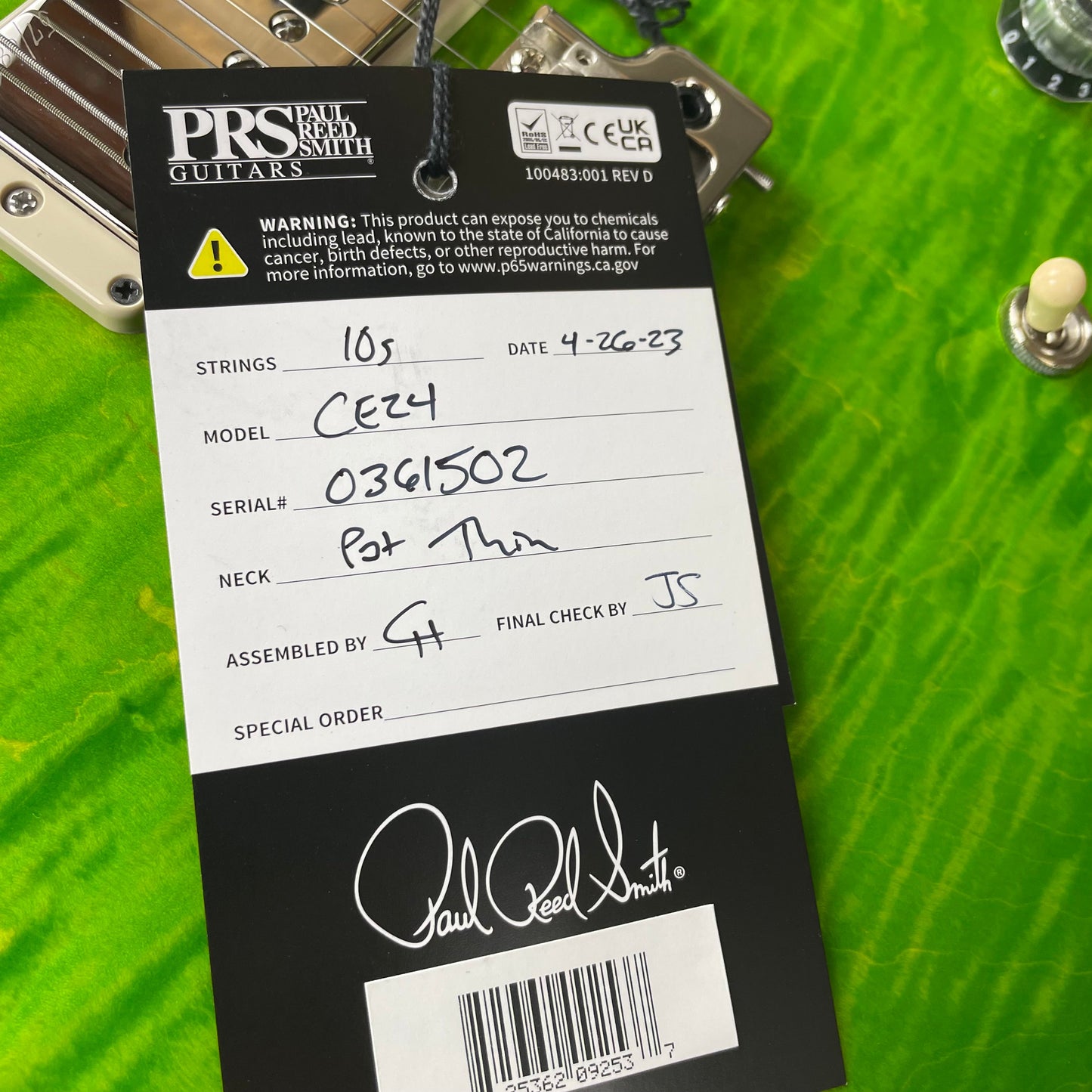 Floor Model PRS CE 24 TGS Spec. Limited 57/08 Pickups - Eriza Verde 361502