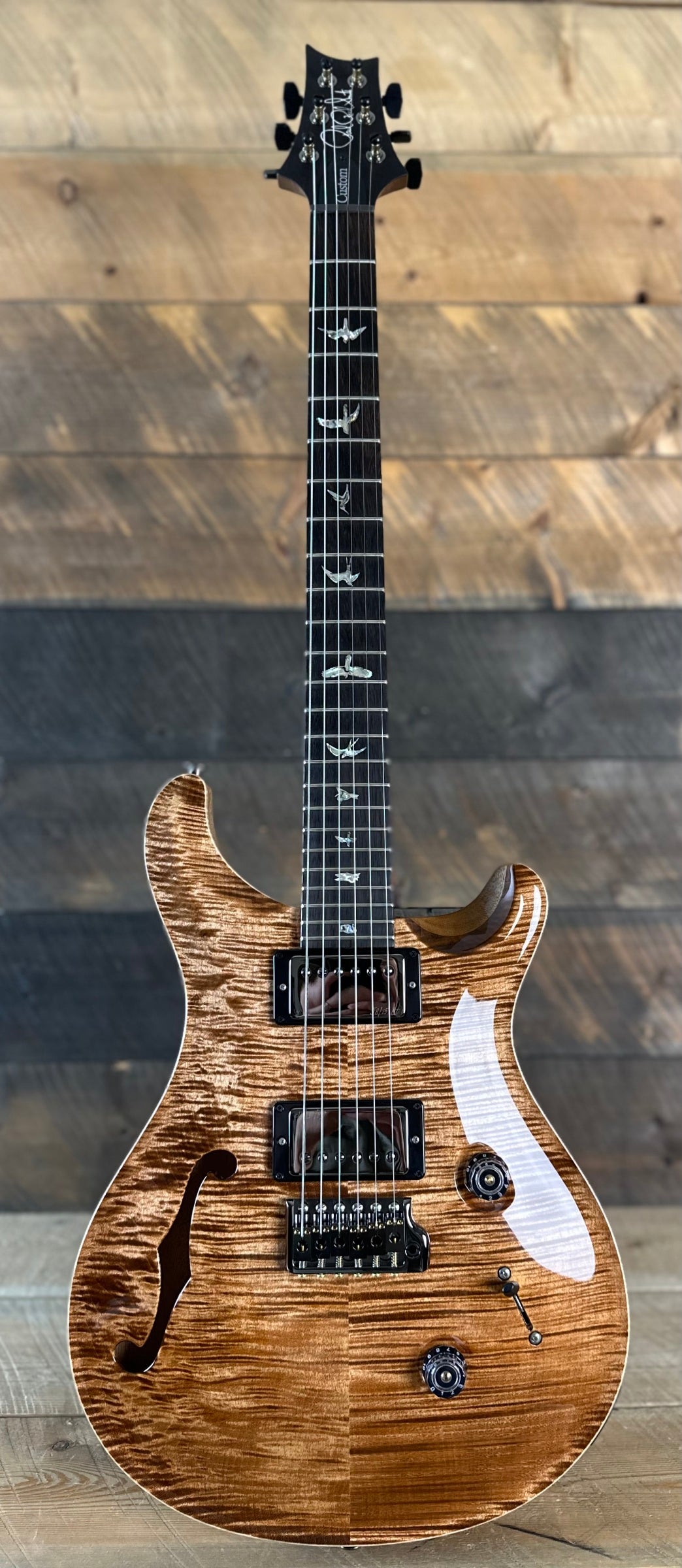 PRS Wood Library Custom 24 Semi-Hollow Flame Maple 10 Top - Copperhead –  Quimper Sound Records and Guitars