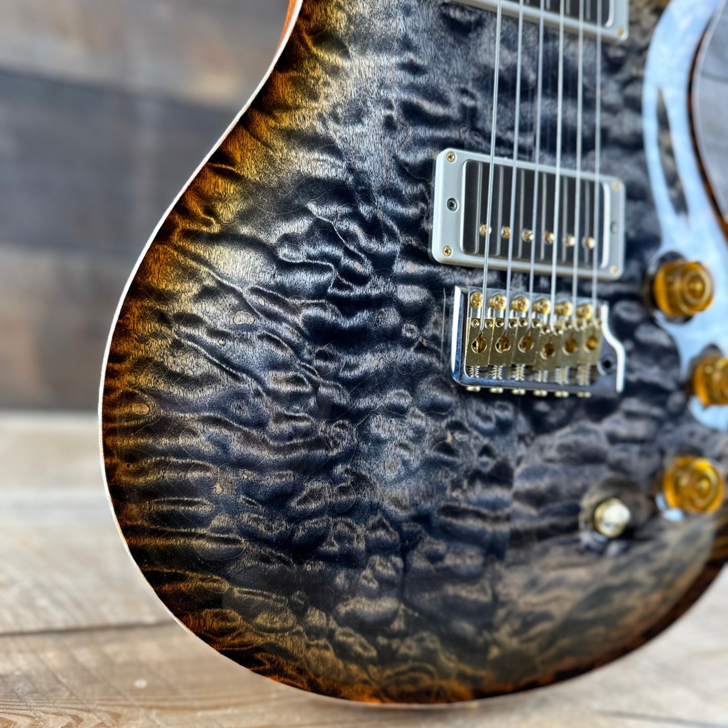 PRS DGT David Grissom Signature Wood Library 10 Top, Korina Back/Neck, Ziricote FB - Burnt Maple Leaf 390877