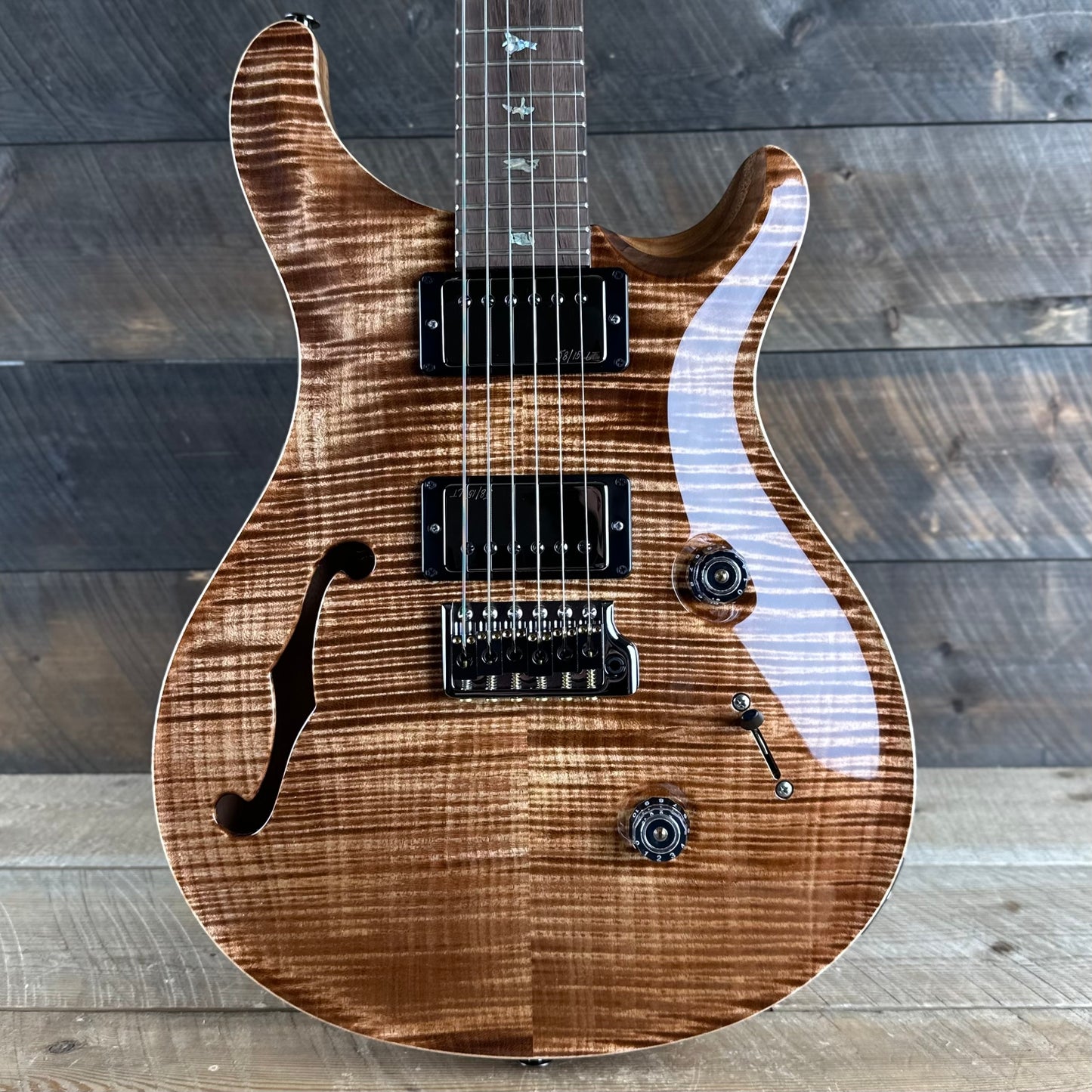 PRS Wood Library Custom 24 Semi-Hollow Flame Maple 10 Top - Copperhead 386414