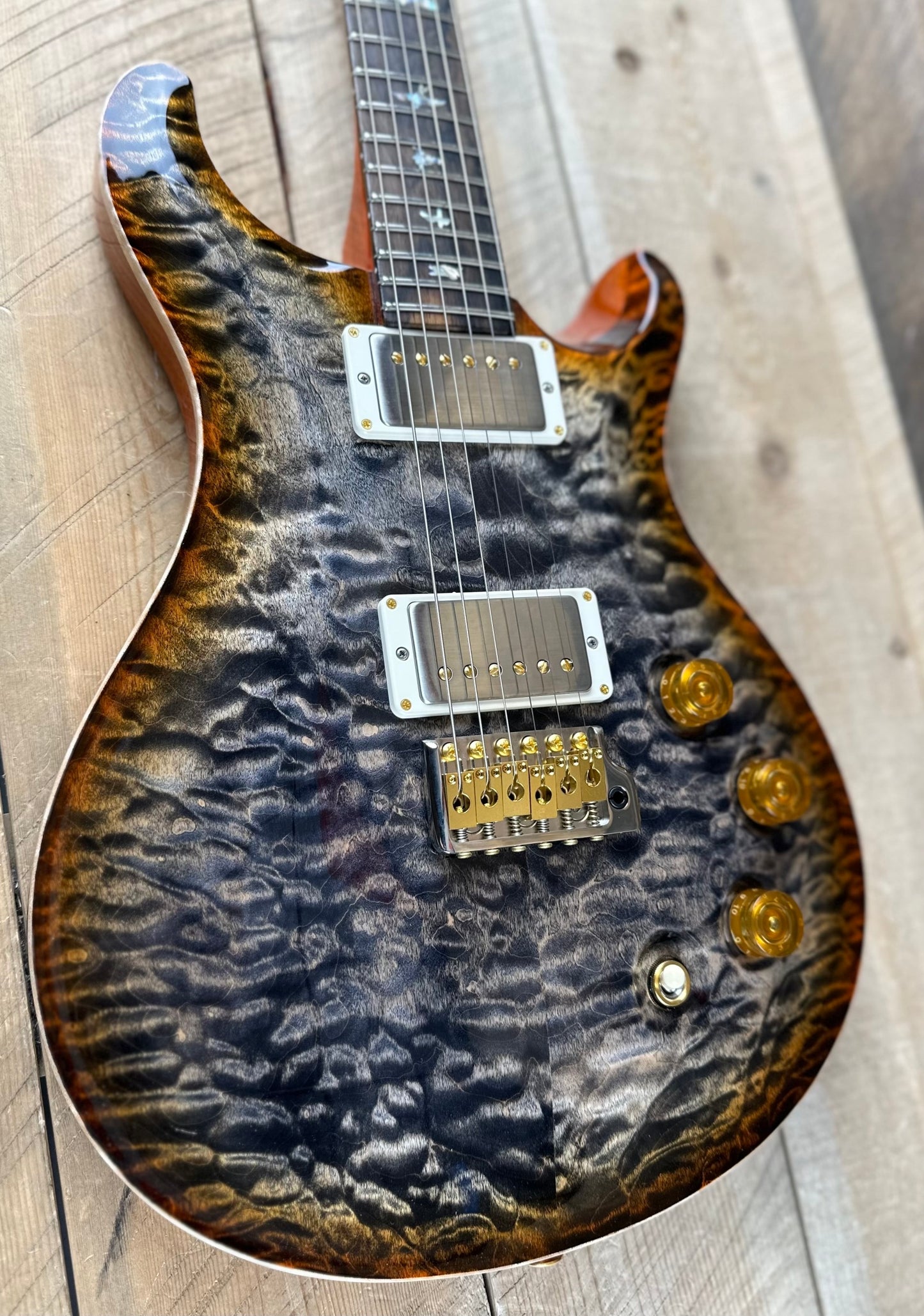 PRS DGT David Grissom Signature Wood Library 10 Top, Korina Back/Neck, Ziricote FB - Burnt Maple Leaf 390877