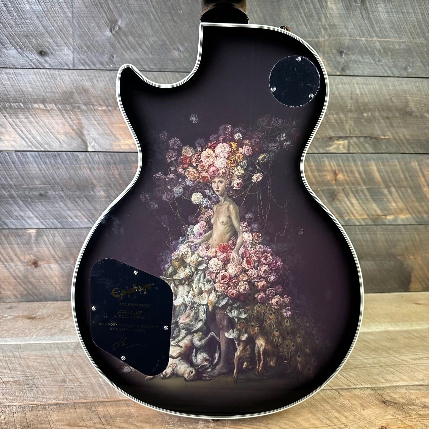 Used Epiphone Adam Jones Les Paul Custom Art Collection - Julie Heffernan's Self Portrait as Not Dead Yet - Antique Silverburst 22041531892