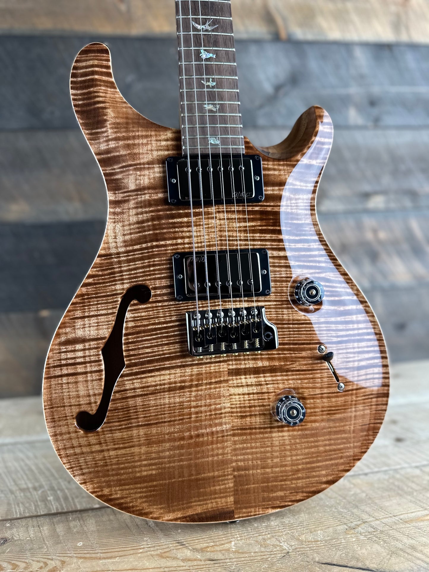 PRS Wood Library Custom 24 Semi-Hollow Flame Maple 10 Top - Copperhead 386414