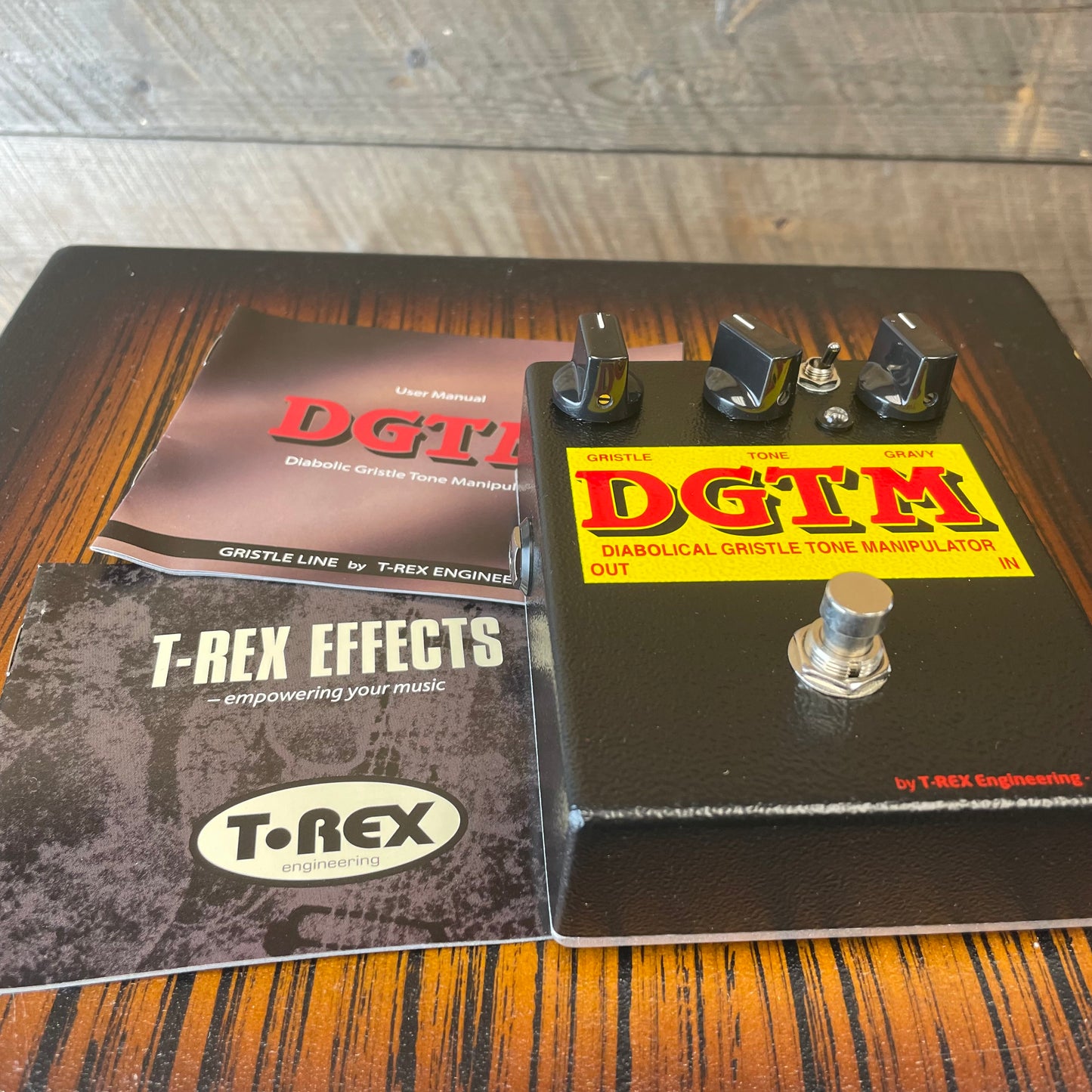 T-Rex DGTM Diabolical Gristle Tone Manipulator Overdrive nos 2010s - Black with Yellow Label