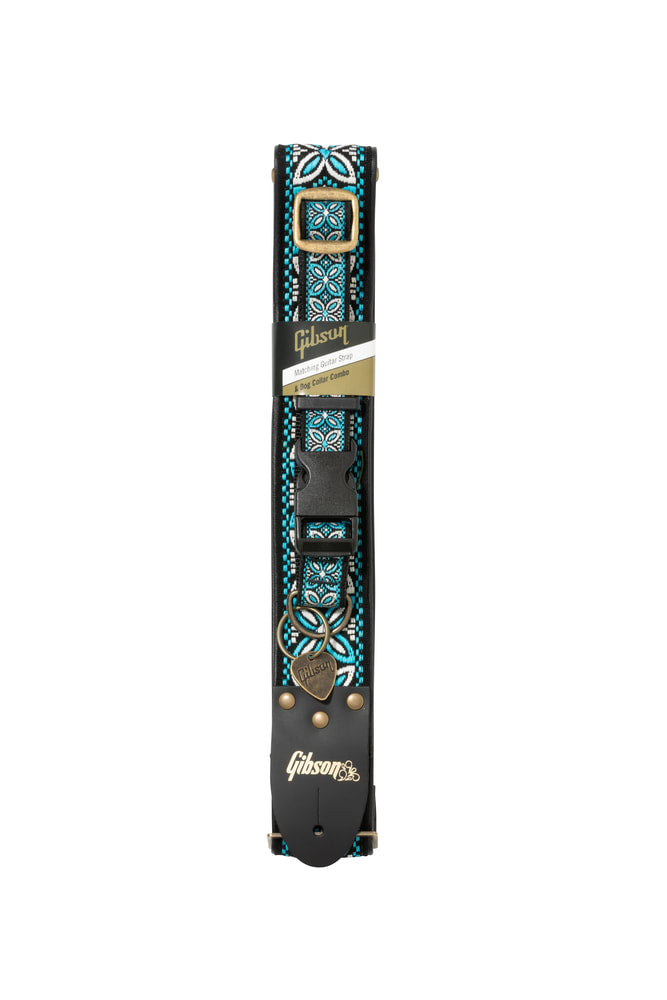 Gibson Guitar Strap & Dog Collar Combo Set - Blue