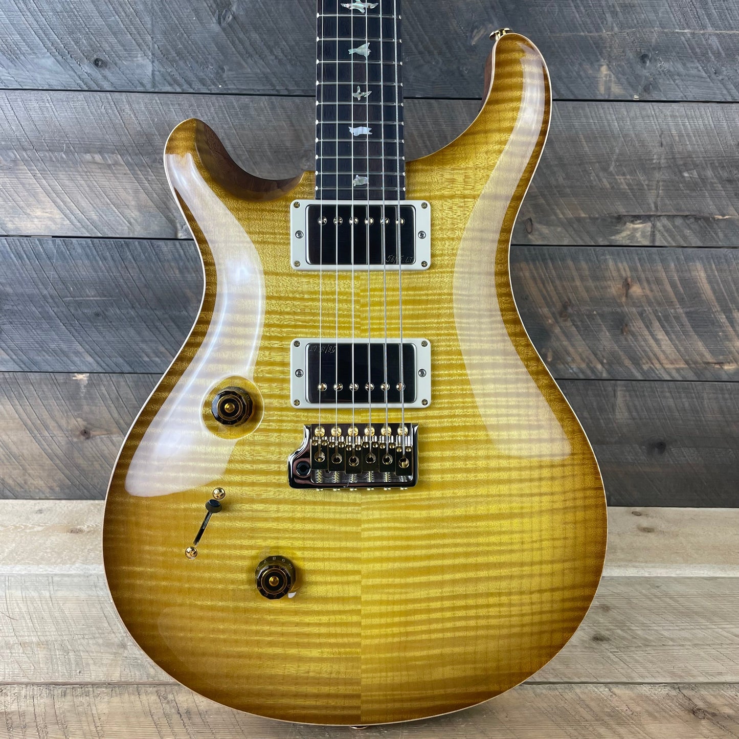 PRS Custom 24 Lefty Wood Library Flame Maple 10 Top Torrefied Maple Neck Brazilian FB - Livingston Lemondrop 356129