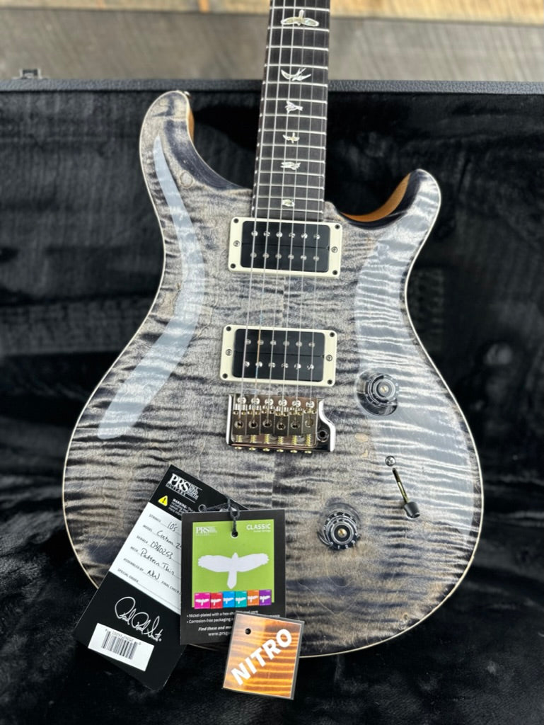 PRS Custom 24 Flame Maple Top  - Charcoal Natural Back 380253