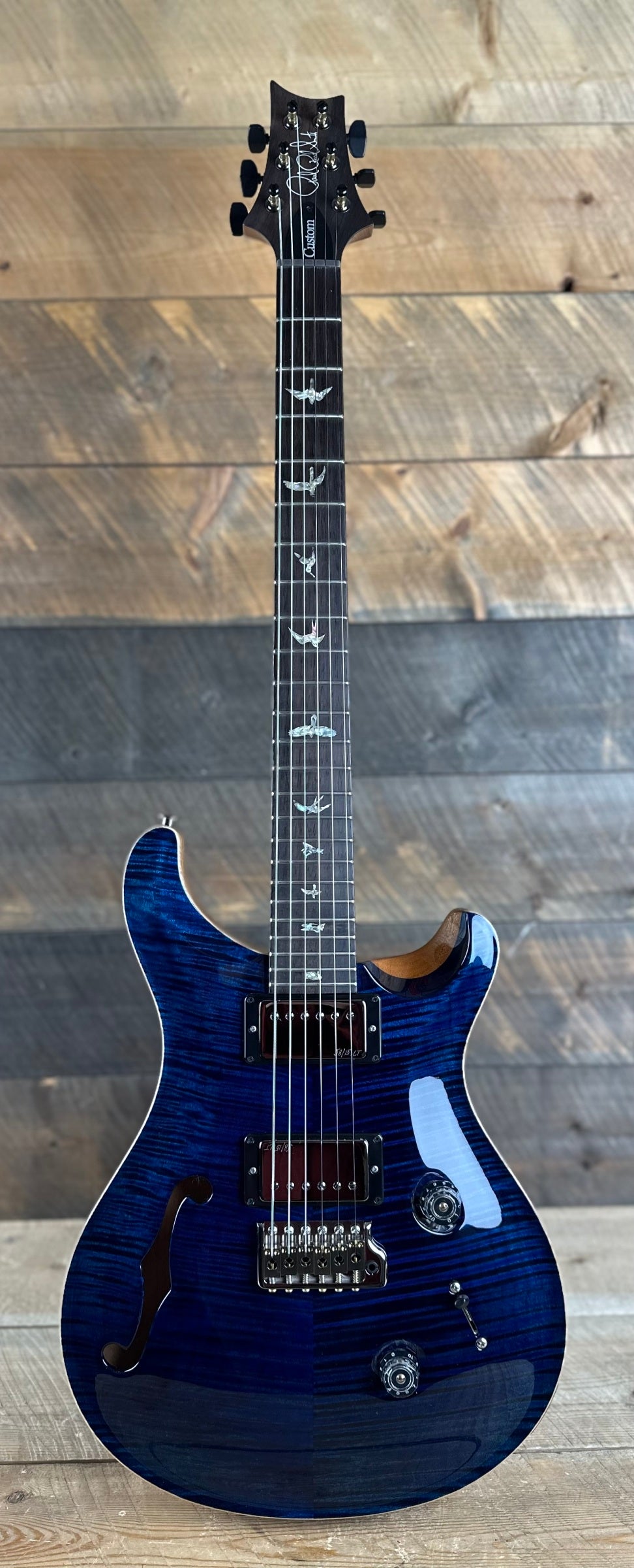 PRS Wood Library Custom 24 Semi-Hollow Flame Maple 10 Top - Whale Blue 386423